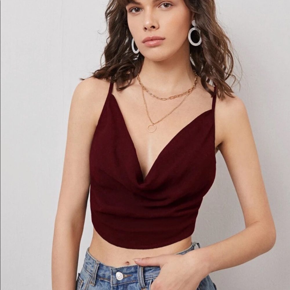 Backless Cowl Neck Tank